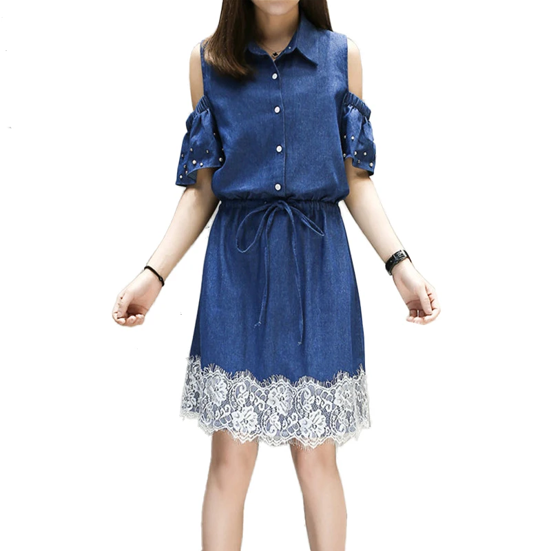 Buy 2018 Fashion Denim Dresses Women Summer Off