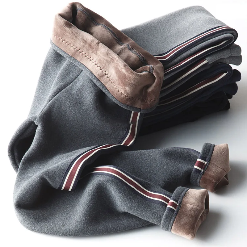 Baratos Caliente 2019 nueva moda mujer Otoño e Invierno alta elasticidad y buena calidad pantalones de terciopelo negro grueso Casual polainas calientes