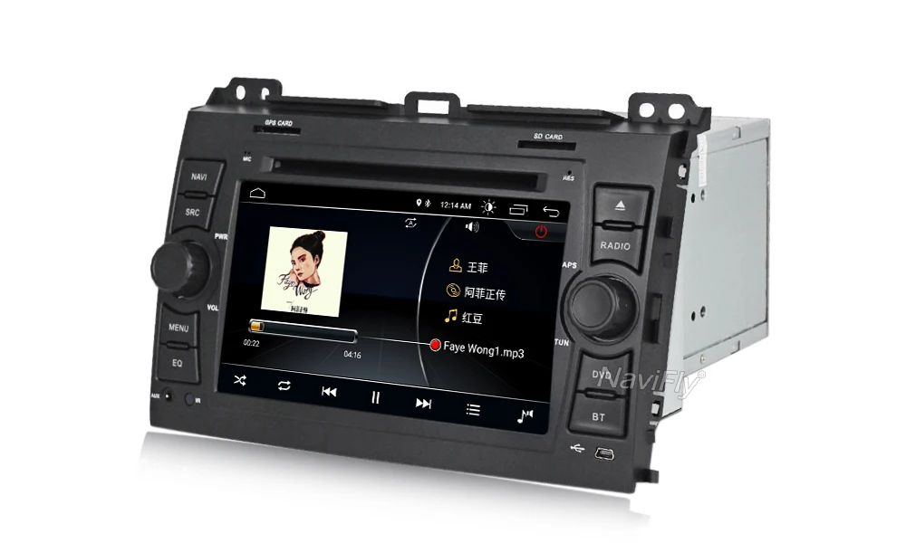 Perfect NaviFly Android 8.1 auto radio car multimedia player for Toyota Prado 120 2002-2007 GPS navigation Stereo Audio Player head unit 21
