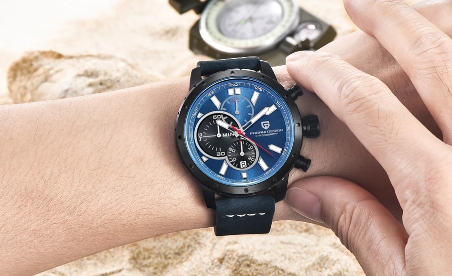 PAGANI Дизайн мужские часы брендовые роскошные мужские модные часы кожа 6 рук Relogio Masculino Военные Спортивные кварцевые наручные часы