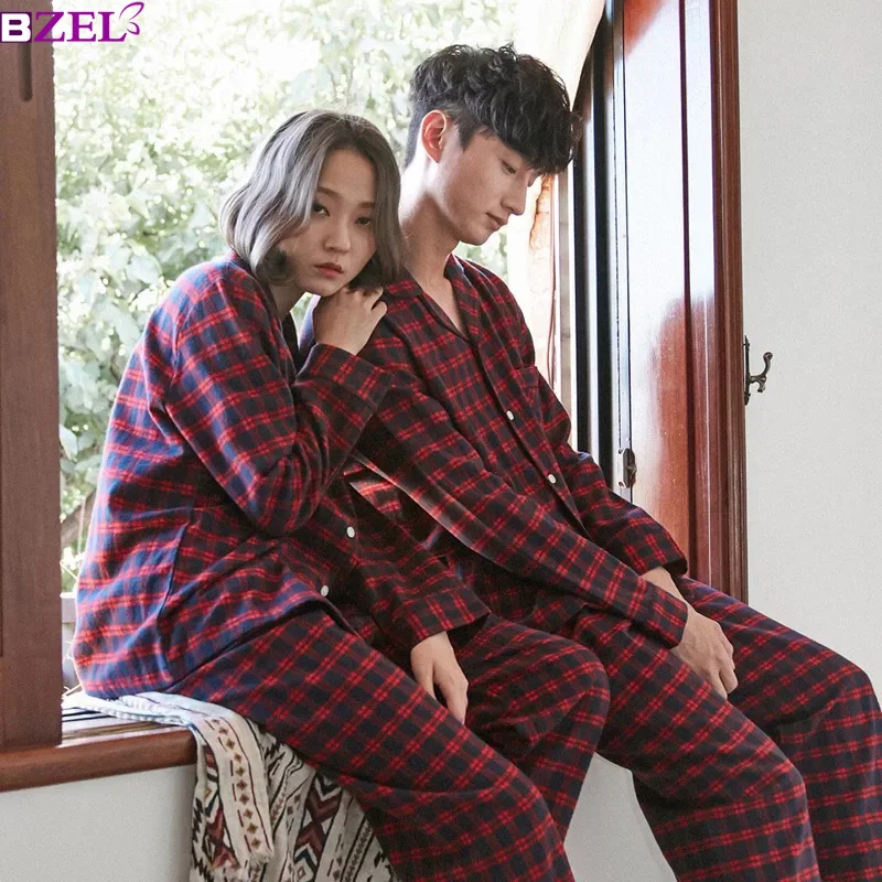 

Women's Winter Suits Couple Pyjama Set 2018 Korean Women Pajamas Cotton Long Sleeve Pijamas Ladies Sleepwear Plus Size M-XXL