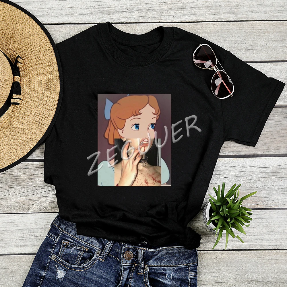 

Funny Tops Lady Princess Love Nutella 90s Streetwear T-Shirt Women White Cotton O-Neck Short Sleeve Casual Tees Girl Punk Shirt