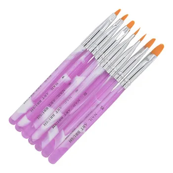 YZWLE 7 Pcs/Pack Acrylic Nail Art Tips UV Gel Builder Set Painting Brush Design Pen DIY 21