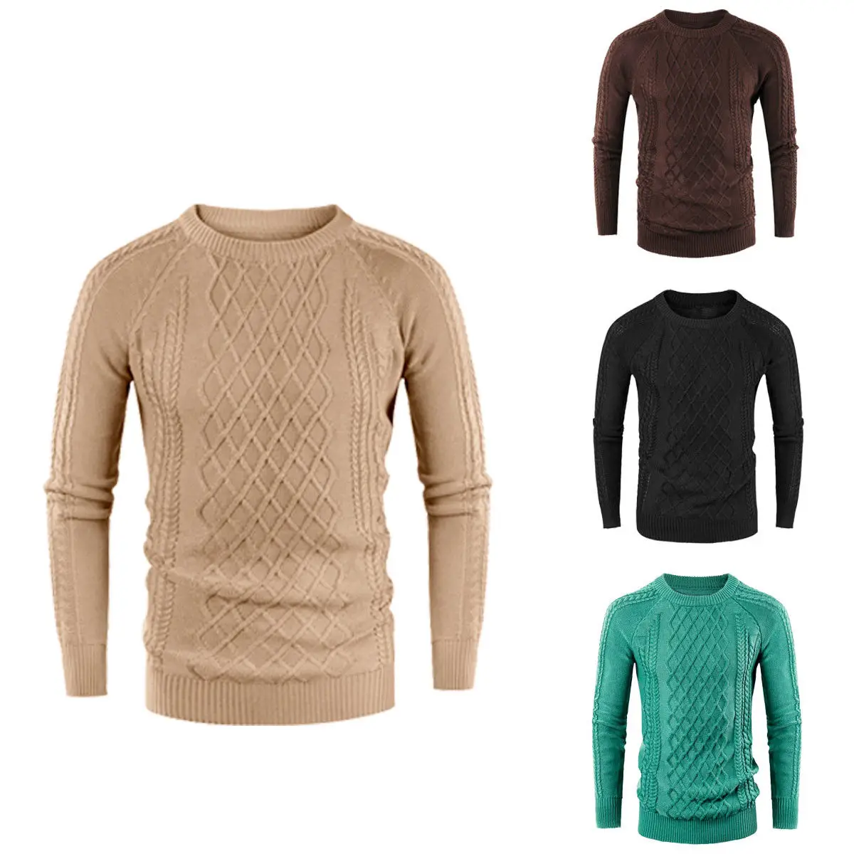 Sweater Men New Arrival Cotton Blend Crew Neck Warm Knitted Pullovers Jumper Thick Winter Male Sweaters Plus Size M-2XL