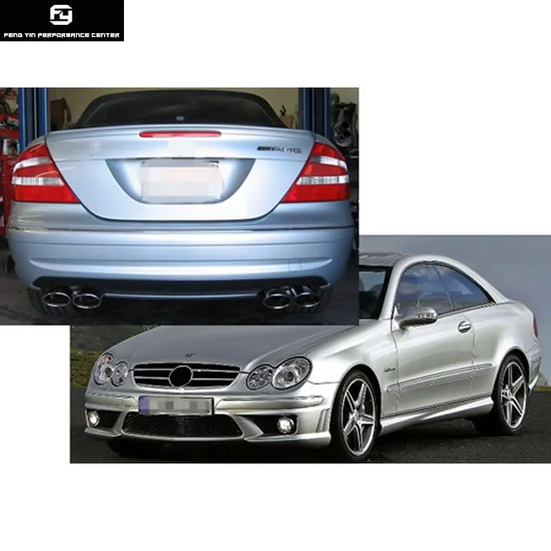 

W209 CLK63 AMG style Car body kit FRP front bumper Rear bumper Side skirts for Mercedes Benz W209 CLK500 CLK280 03-09