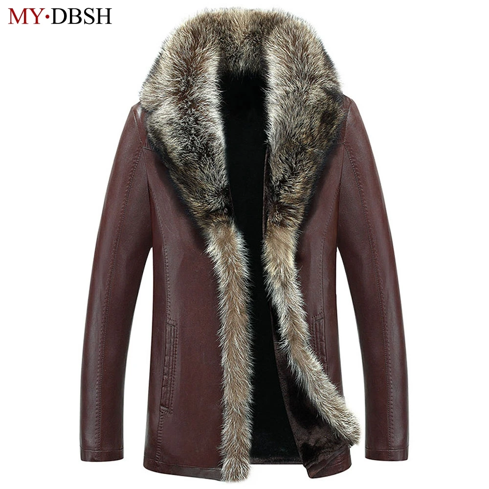 Men Air Force Flight Jacket Fur Collar Top Quality Leather Jackets Men's Black Brown Sheepskin Coat Winter Bomber Jacket Male