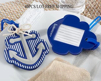 

(40 pieces/lot) Cheapest Wedding and Party decoration souvenirs of anchor themed luggage tags Wedding Favor For beach wedding