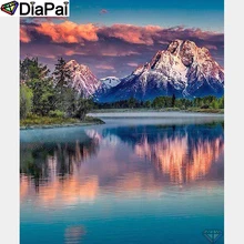 DIAPAI Алмазная картина "пейзаж с озером" Вышивка крестом на заказ фото алмаз, вышивка квадратными круглыми настенный Декор для дома A26668