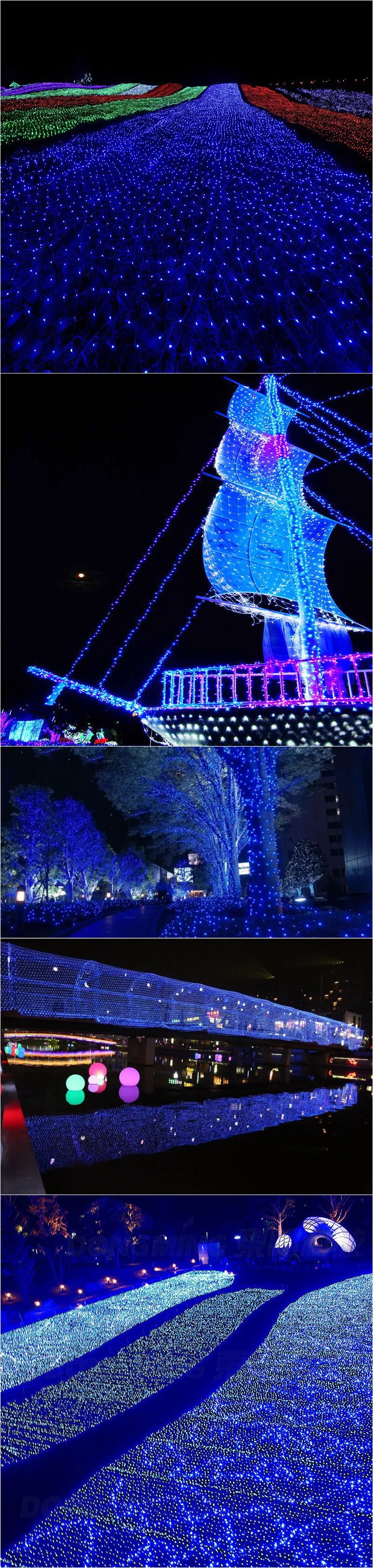 3X2 M 200 светодиодный сетчатый Сказочный свет для вечеринки свадьбы Рождества дерево-обертывание теплый белый синий сменный
