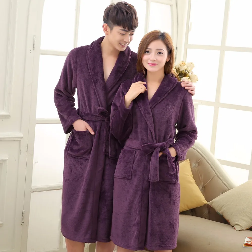 mens silk pajamas short set Lovers Dress for Men and Women Warm Super Soft Flannel Coral Fleece Long Bath Robe Mens Kimono Bathrobe Male Dressing Gown Robes mens tall pajama pants