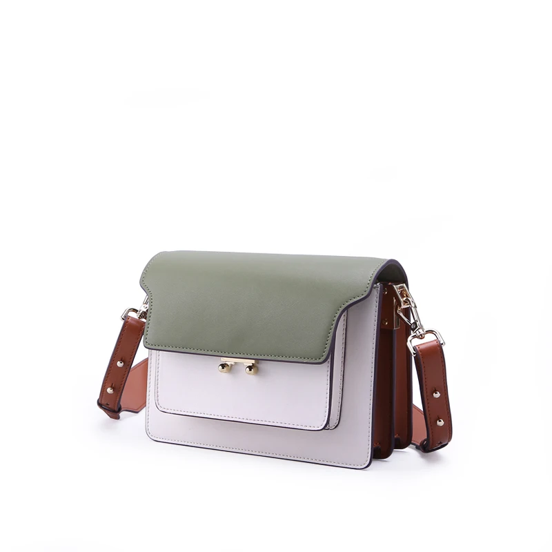 Geometric pattern decorative crossbody bags for women messenger bags fashion leather impact color organ design beach bag