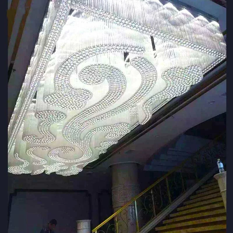 Лобби кристалл освещение настройки хрустальные светильники потолочные индивидуальный заказ лампа инженерный проект лампы освещения