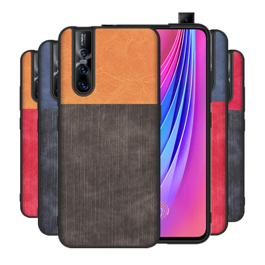 For Vivo V15 Pro Case V15 Fiber Silicone TPU + PC Shockproof Anti-knock Back Cover Coque For vivo V15 case V 15 Pro cover Fundas