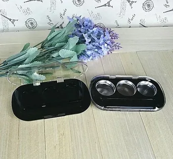 

2017 New 500pcs Round Empty Eyeshadow Case,3grids Beauty Eyeshadow Palette Case,Makeup Accessories, Cosmetic Compact Container