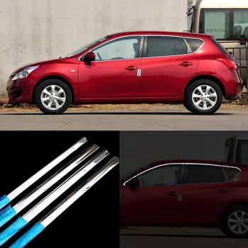 

10pcs Stainless Steel Door Window Frame Sill Molding Trim For Nissan Tiida
