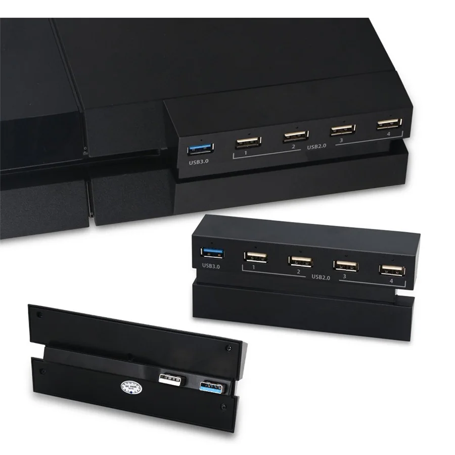 

5 in 1 USB Port Hub Adapter for PS4 High Speed Charger 5 Lights Controller Splitter Expansion Adapter For Playstation 4 Console