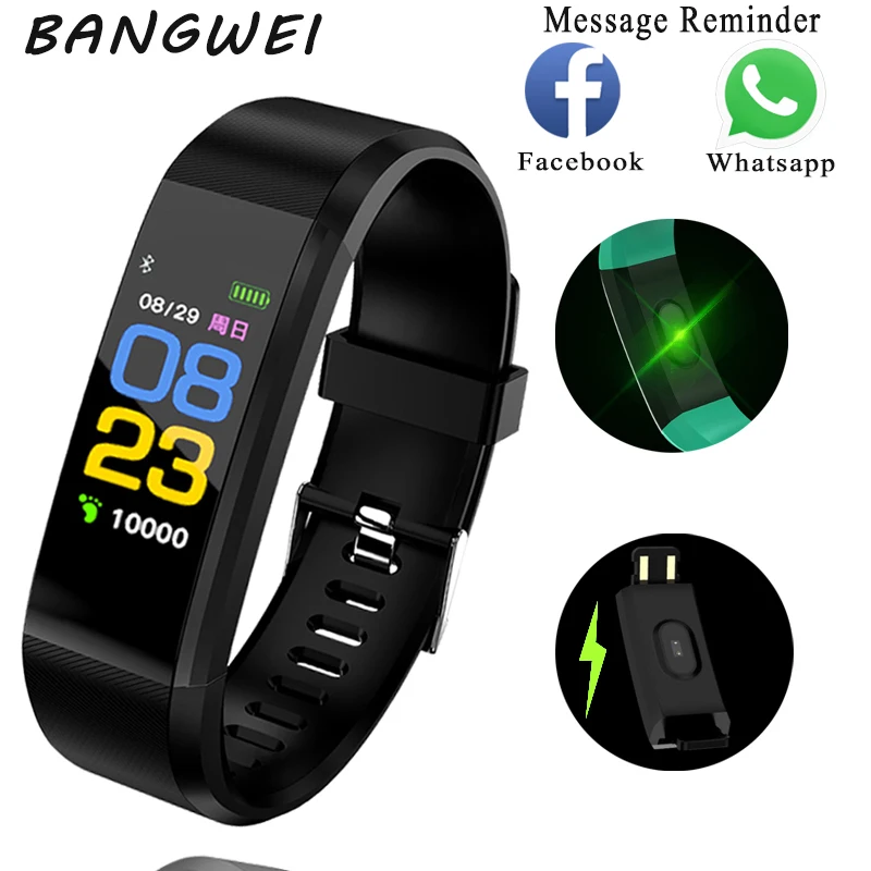 

Reloj BANGWEI 2018 New Smart watch Men Heart Rate Blood Pressure Monitor Fitness Tracker Smart Sport Watch For Ios Android+Box