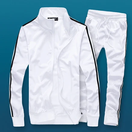 White FK038 Мужской модный спортивный костюм, повседневный спортивный костюм, мужские толстовки/свитшоты, спортивная одежда, пальто на молнии+ штаны, спортивный костюм, мужской комплект, брендовая одежда - Цвет: White FK038