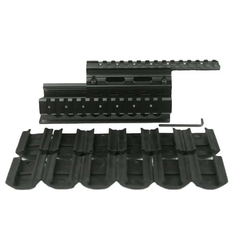 Высокое качество тактика picatinny rail Handguard Quad Rail система крепления подходит для AK47 и AK74 с 12 шт. накладки на рельсы - Цвет: JY0354