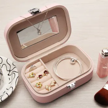 

Free Direct Selling Shipping 2019 New Portable Korean Version Of Small Fashion Printed Pu Customized Wholesale Jewelry Boxes