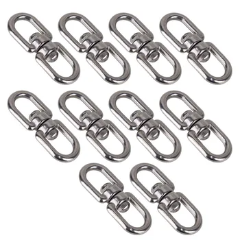 

10Pcs 304 Stainless Steel 8 Form M4 M5 M6 M8 Rotary Schnalle Sicherheit Klettern Karabinerhaken Stecker Karabiner Verschluss