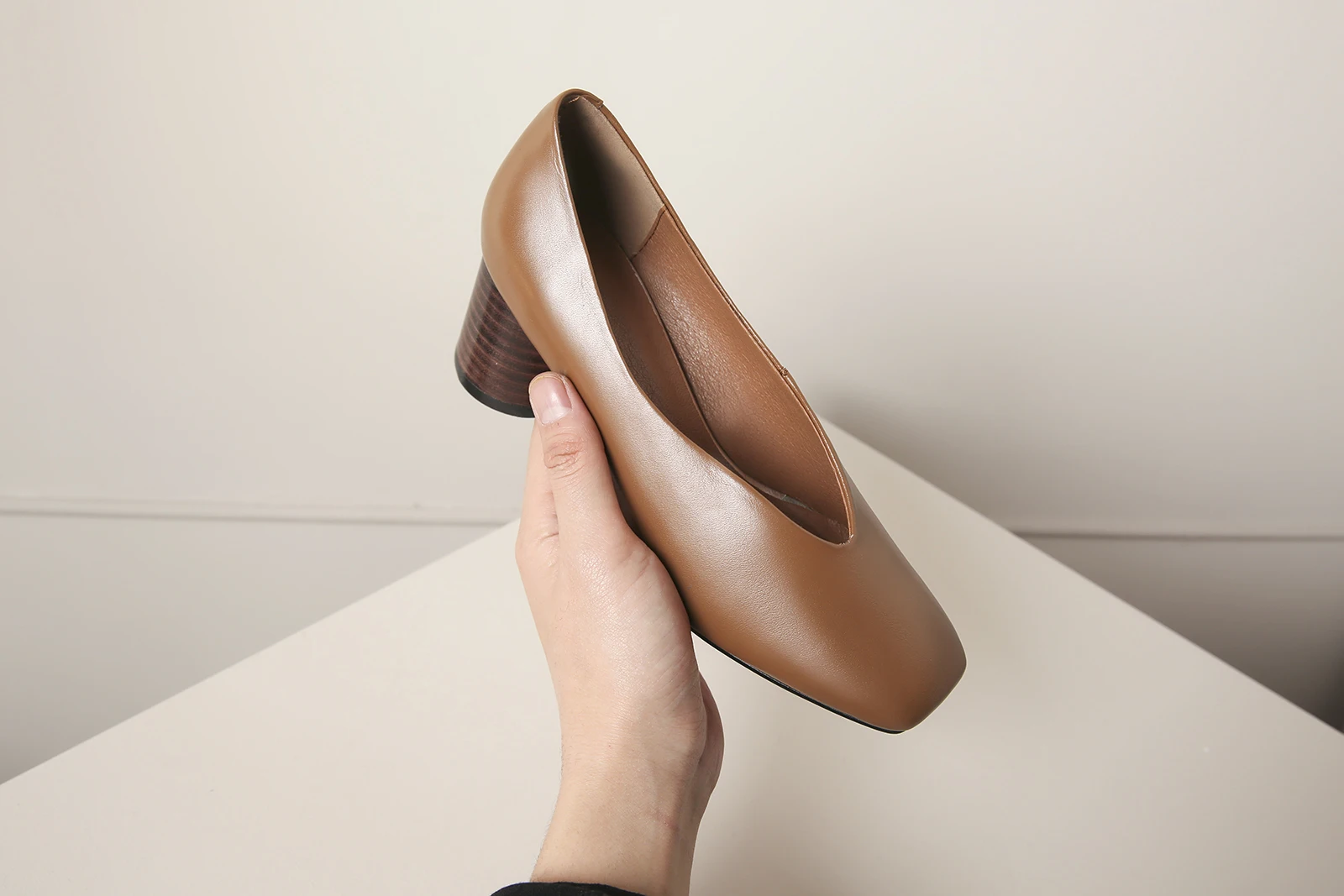 Salu/2019 г. женские туфли-лодочки из натуральной кожи простые и модные весенние офисные туфли на высоком квадратном каблуке с квадратным