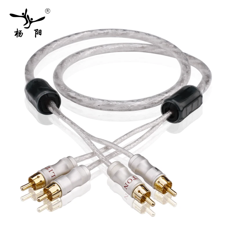 Najtaniej YYAUDIO Liton posrebrzany podwójny pierścień filtra gorączka audio kabel sygnałowy linia wtyczka rca kabel Audio darmowa wysyłka 0.5m 1m 1.5m 2m 3m