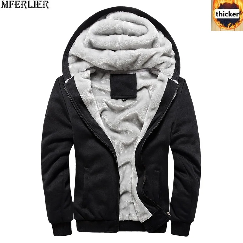 wintermen fleece thick Sweatshirts warm coat jackets hooded hoodies large size big 6XL 7XL 8XL zipp
