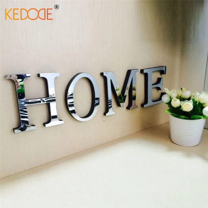 Kedode English Alphabet Mirror 3d Acrylic Diy Wall Wallpaper Love