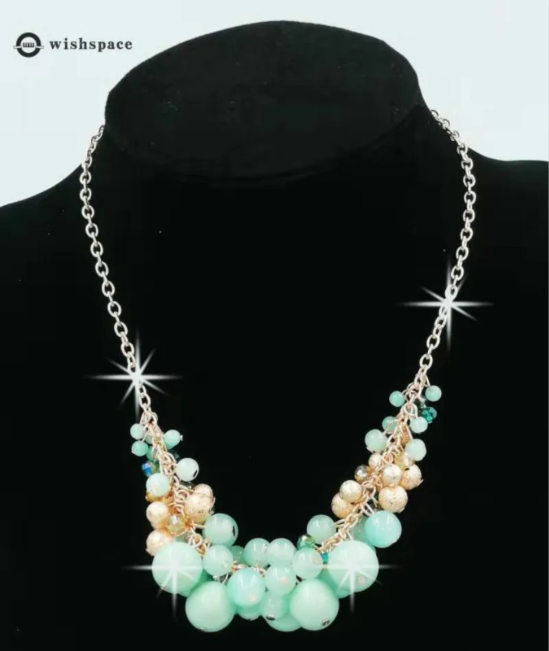 

America and Europe pop drops beads curved needle exaggerated fashion women necklace jewelry atmosphere