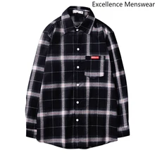 Весенняя Корейская красная и белая Клетчатая Мужская рубашка свободные рубашки мужская одежда ретро Harajuku Повседневная Молодежная куртка с длинными рукавами пары WW