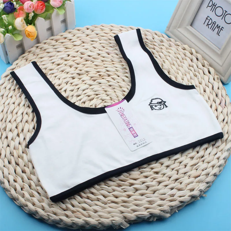 

Girls Underwear Bra Teenage For training Girl Cat Print Bra Top For 6-13 Years girls