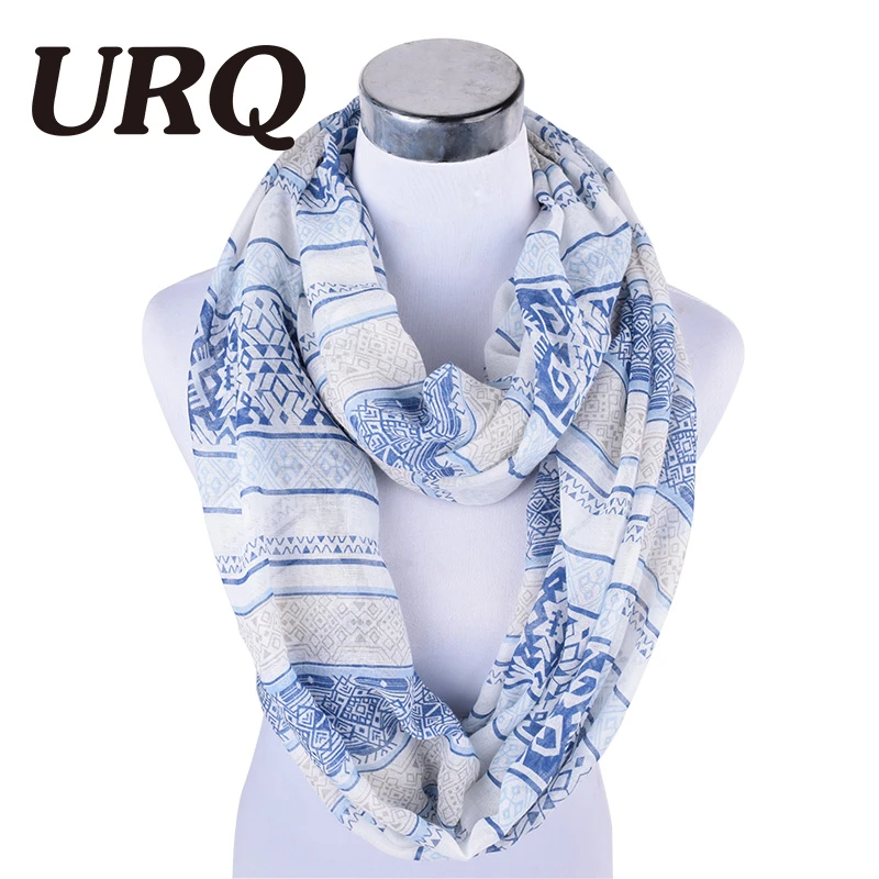 URQ] de invierno bufanda con estampado viscoso geométrico para mujer bufandas sin fin Loop WrapsV8A18875|Bufandas mujer| - AliExpress