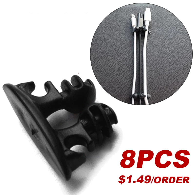 

Auto Fastener Clip Wire Car-styling Fixed Clamp 8Pcs Charging USB Cable Fixing Magnetic Interior Car Accessories Holder Wireless