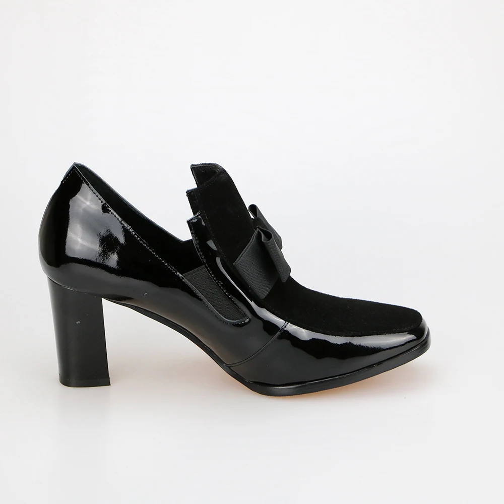 Kickway/Новинка года; настоящая фотография; туфли-лодочки на высоком каблуке; обувь из натуральной кожи с квадратным носком; Женская пикантная обувь черного цвета; chaussure femme; размеры 34-44