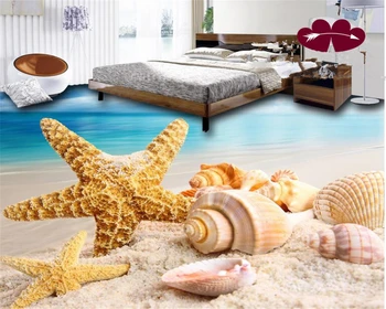 

beibehang Home decoration painting senior floor painting shellfish starry 3d flooring papel de parede wallpaper for walls 3 d