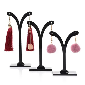 

3Pcs Crotch Earring Ear Studs Jewelry Rack Display Stand Storage Hanger Organizer Holder Necklace Ring Cases&Display Stand
