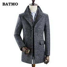 BATMO Новое поступление зимнее шерстяное толстое пальто высокого качества для мужчин, мужские серые шерстяные куртки, большие размеры M-3XL, AL19