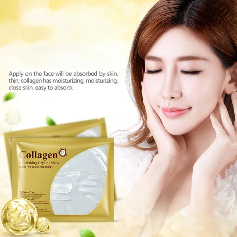 

24k Gold Collagen Crystal Face Mask Gel Moisturizing Firming Facial Skin Brighten Tone Masks Sheet Patches Korean