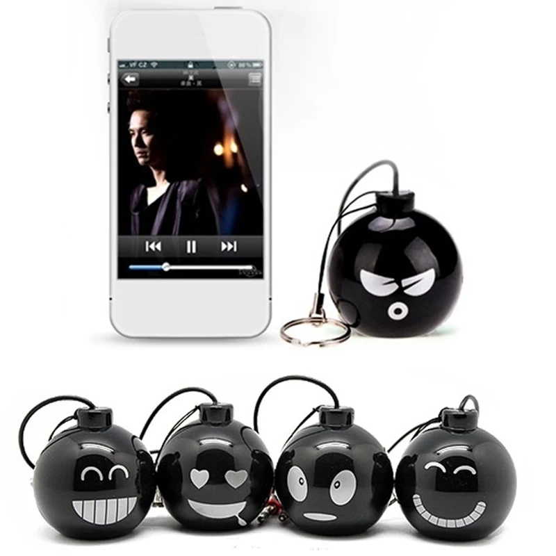 1 piece Funny expression Mini USB font b Phone b font speaker 3 5mm AUX cable