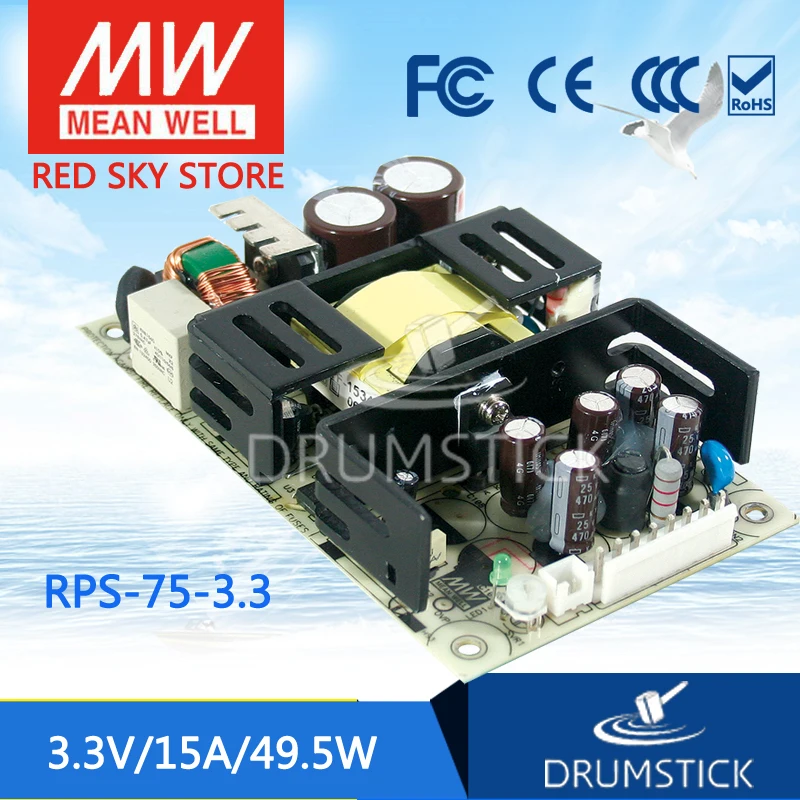 

MEAN WELL RPS-75-3.3 3.3V 15A meanwell RPS-75 3.3V 49.5W Single Output Medical Type