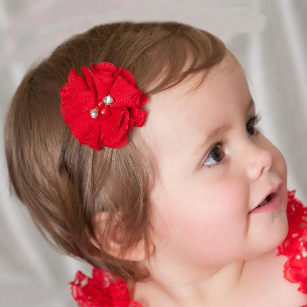 mrwonder Chiffon Flower Lined Hair Bows Clips Lovely Hairpin Hair