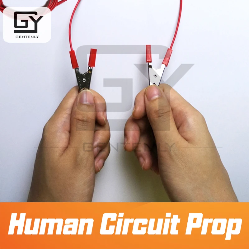 Escape Room Game Human Circuit Prop Hold Hands To Open 12V Magnet Lock Chamber Prop For Room Escape Game Hand In Hand To Unlock escape room prop