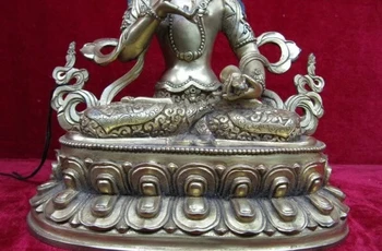 

Tibet Pure Bronze Copper 24K Gold Vajrasattva Vajradhara GuanYin Buddha Statue