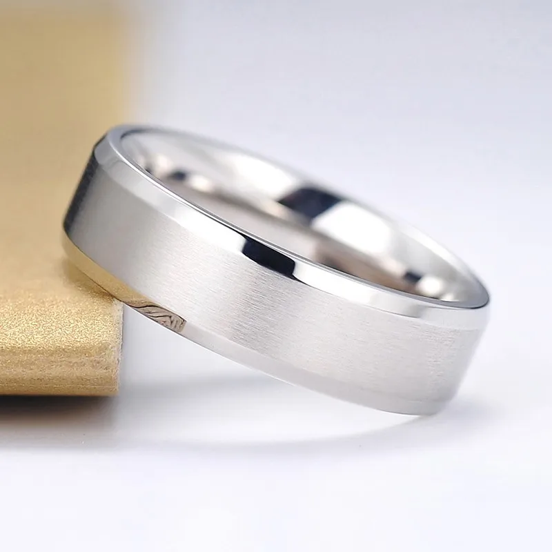 

6MM width Titanium Ring Stainless Steel Brushed/Matte Comfort Fit Wedding Band For Men