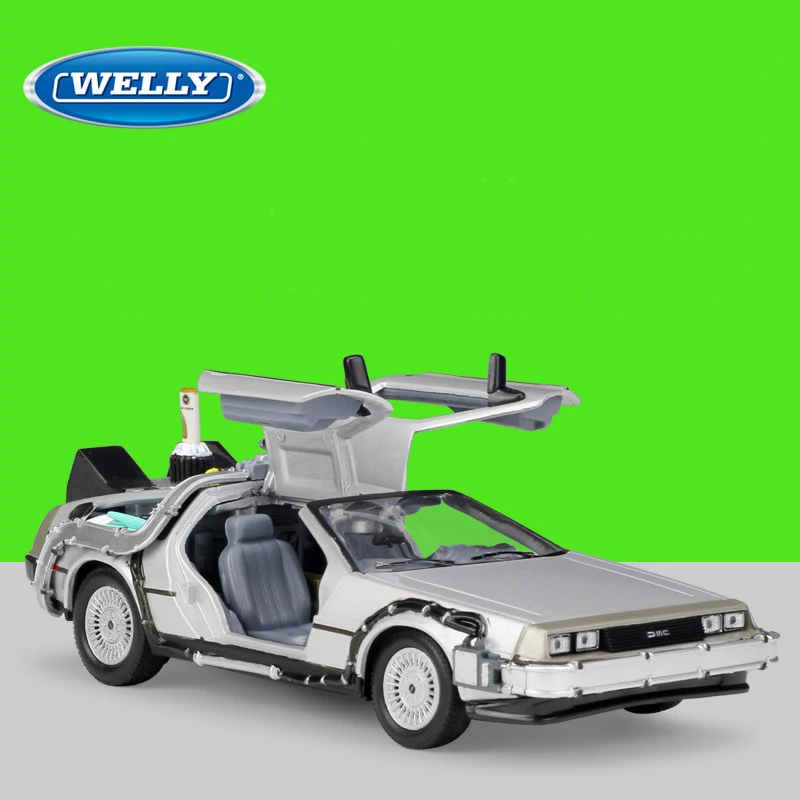 Машинка для литья под давлением Welly Back To Future недорогая детская машинка 1:24 1 2 3 раз