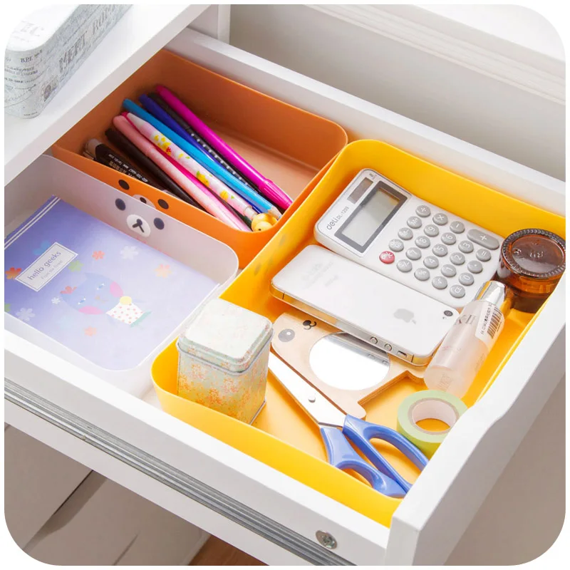 Rilakkuma plastic drawer storage box, desktop storage box cosmetics