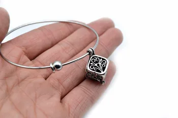 

Square Lava Locket Bracelet Expandable Bangles Essential Oil Diffuser Bracelet Aromatherapy Bracelet Bangles Lava Jewelry B-12-1
