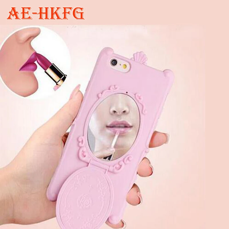 Korea Invisible makeup mirror case for Iphone 6 silicon back cover with