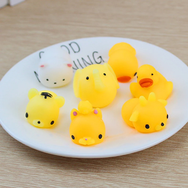 20 шт. мини игрушки Mochi Squeeze Fun Gags мягкие в виде животных тигра морской звезды